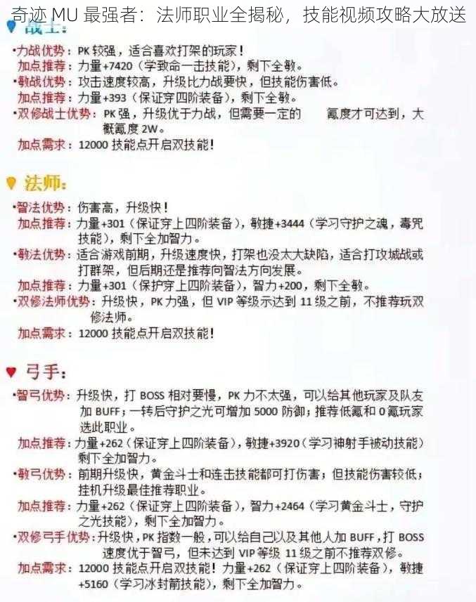 奇迹 MU 最强者:法师职业全揭秘,技能视频攻略大放送